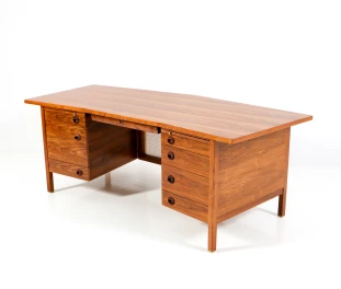 Mid-Century Modern Walnut Executive Desk by Edward Wormley for Dunbar, 1950s
